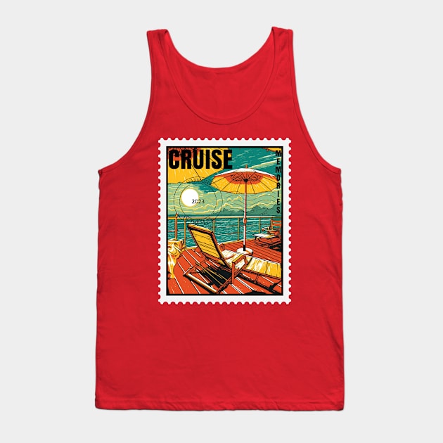 Art Deco Cruise Deck - Caribbean Sun Unisex Tank Top by URLifeByDesign